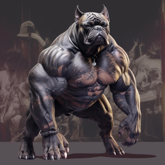 Photo mighty muscles unleashed the alpha american bully with hulklike strength