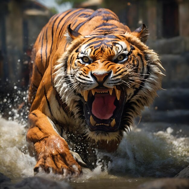 The Mighty Tiger Roars with Anger