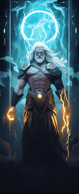 Photo mighty zeus god of olympus greek god mythology greece ai generated image