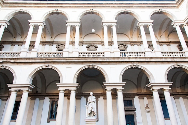 Milaan, Italië. Ingang van de beroemde Brera University of Arts