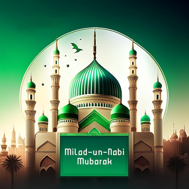 Foto volantino del festival miladunnabi mubarak o post sui social media o design di sfondo