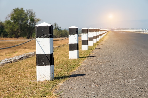 Milestones,black and white milestones roadside