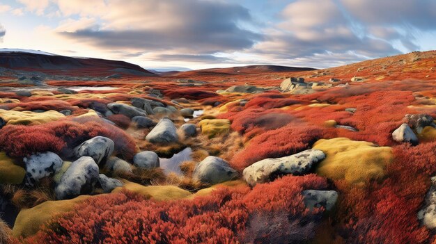 Foto milieu mos tundra landschap