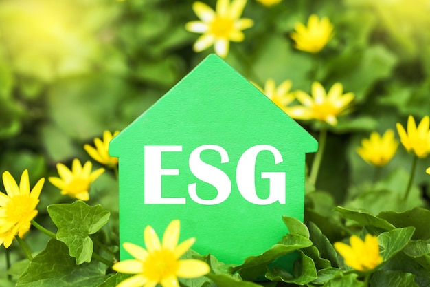 Milieu Sociaal en Corporate Governance ESG Vastgoed Green House on Nature Achtergrond