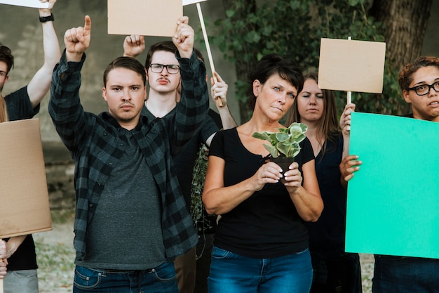 Foto milieuactivisten protesteren voor het milieu