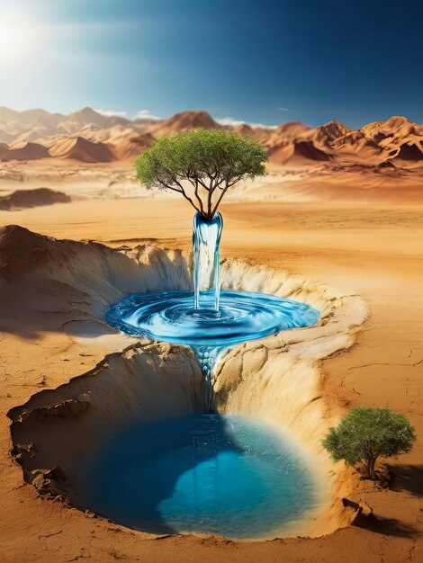Milieudag Aardedag Wereldwaterdag Concept Water besparen Milieubescherming
