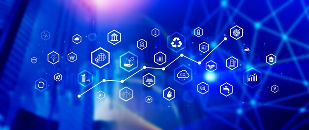 Milieutechnologieconcept Duurzame ontwikkelingsdoelstellingen Duurzame ontwikkelingdoelstellingen Groene technologie Duurzame maatschappijconcept Milieustechnologie