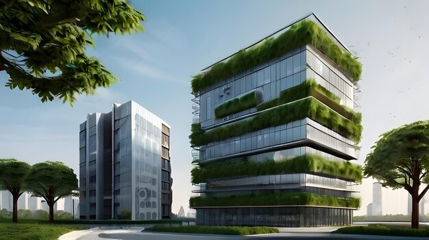 Milieuvriendelijk gebouw in de moderne stad