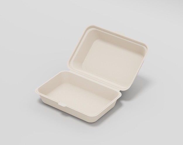 Milieuvriendelijk vierkant voedselpakket 3D-rendering 3d illustratie