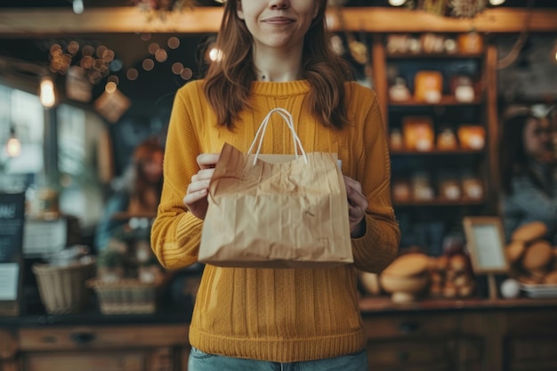 Milieuvriendelijke gourmetwinkel die klanten begroet met lekker vers voedsel, huishoudelijke versieringen en eco