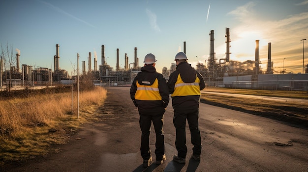 Milieuwetenschappers onderzoeken gevaarlijke verontreinigende stoffen of verontreinigende stoffen in de olieraffinaderijindustrie