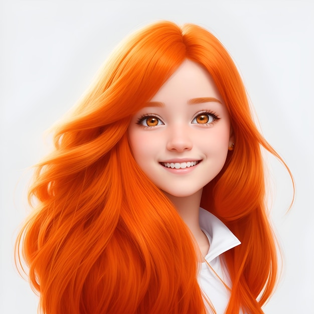 Foto miling_teen_girl_with_beautiful_orange_long_hair