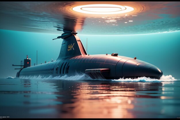 Foto militair wapen nucleaire onderzeeër oorlogswapen diepe zee onderwater slagschip achtergrond behang