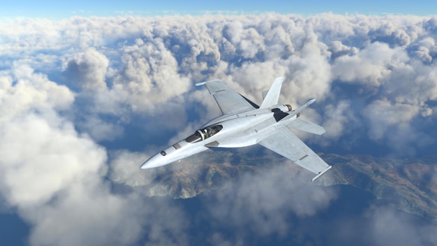 Foto aerei militari che volano sopra le nuvole