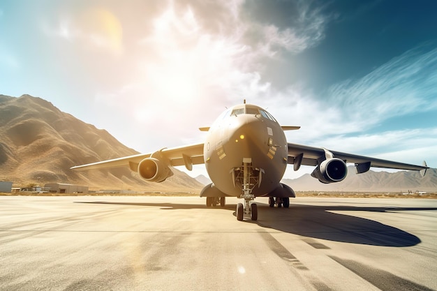 military aircraft at sunny day