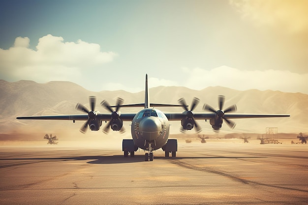 military aircraft at sunny day