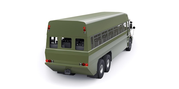 Photo military army bus for transporting infantry 3d illustration