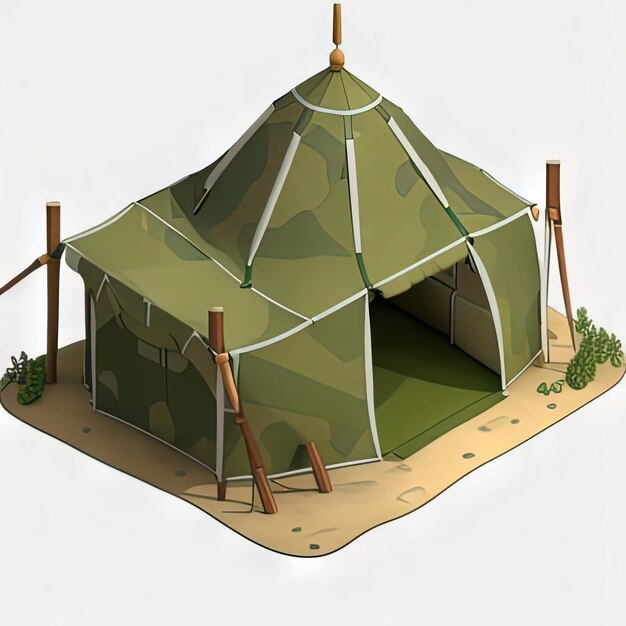 Photo military camo tent