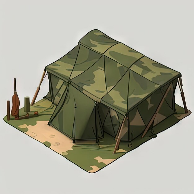 Photo military camo tent