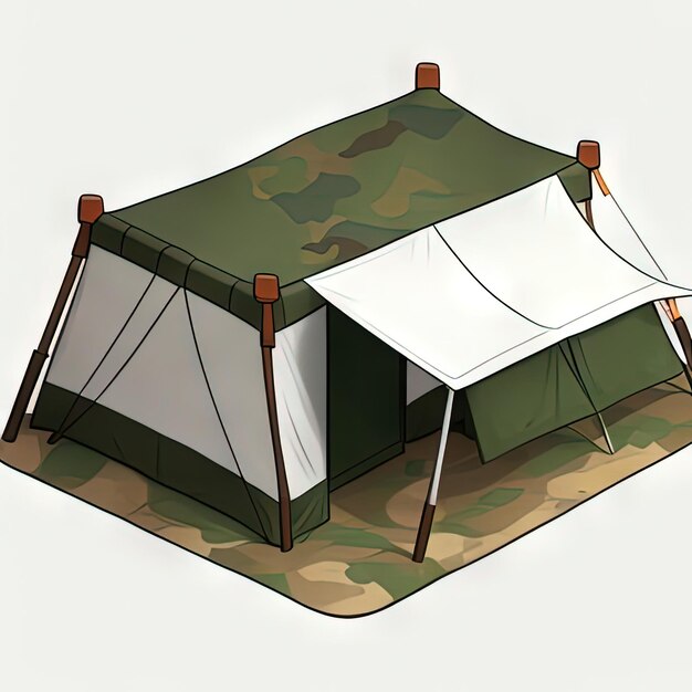 Photo military camo tent