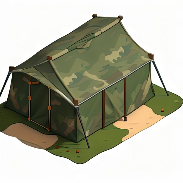 Photo military camo tent