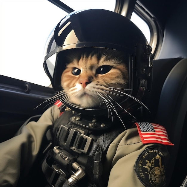 Military cat generated ia