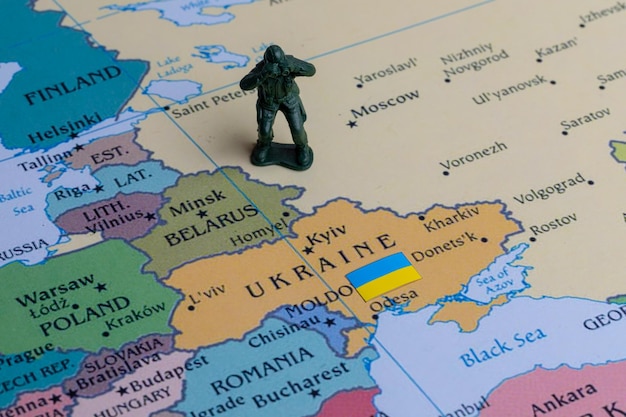 Photo military conflict between russia and ukraine map infographic