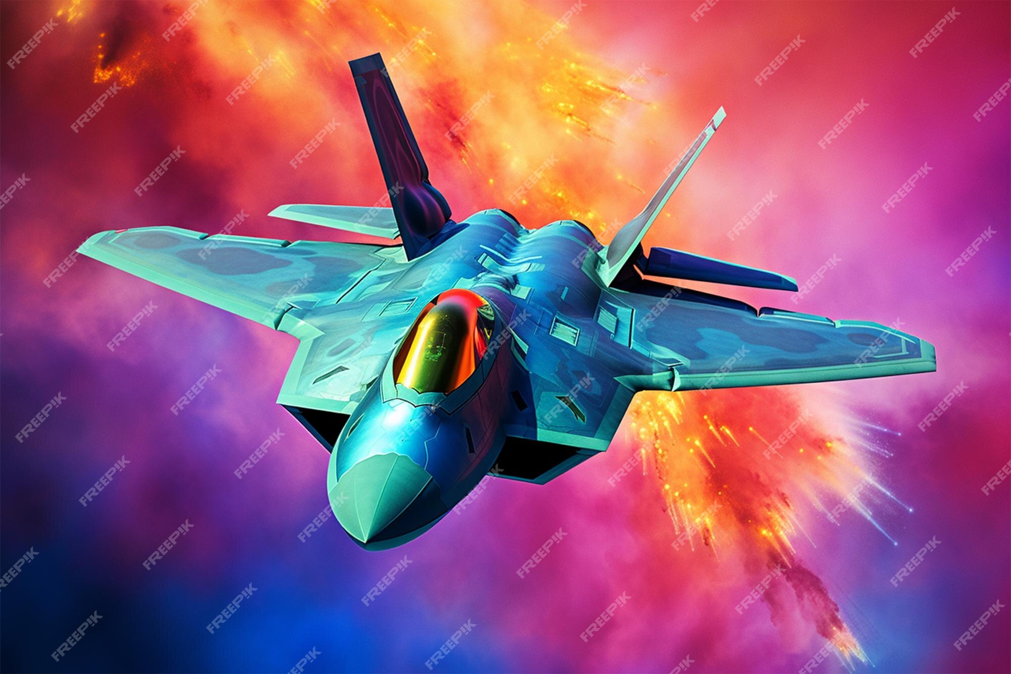 Premium AI Image | military fighter jet flies in the sky above the clouds
