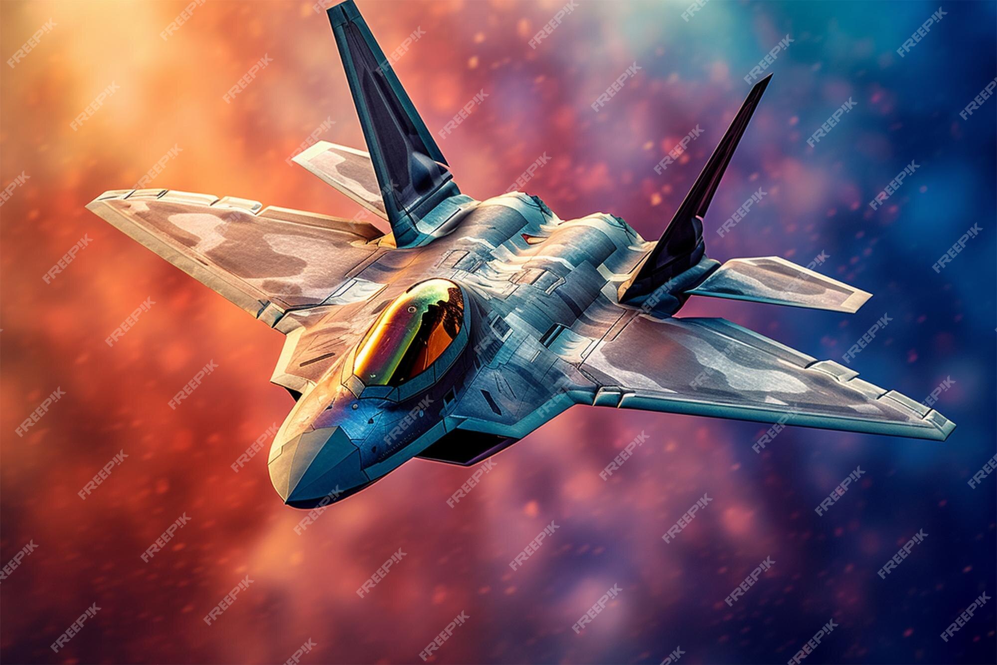 Premium AI Image | military fighter jet flies in the sky above the clouds