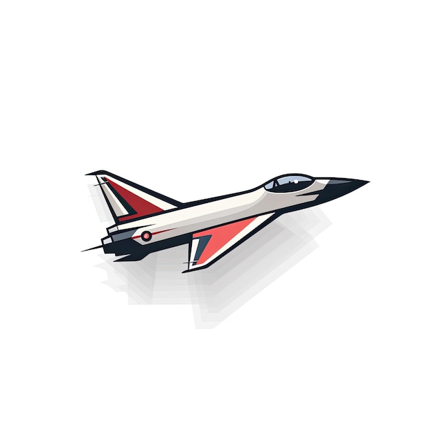 Military fighter jet isolated on white background vector illustration