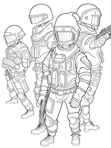 Military force coloring pages