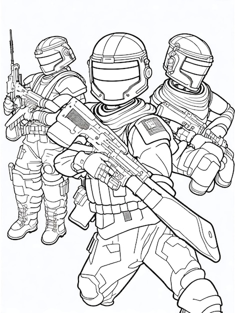 Military force coloring pages