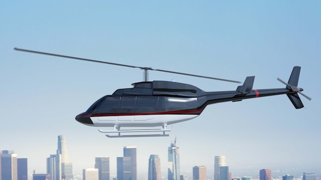 Military helicopter Render 3d Illustration