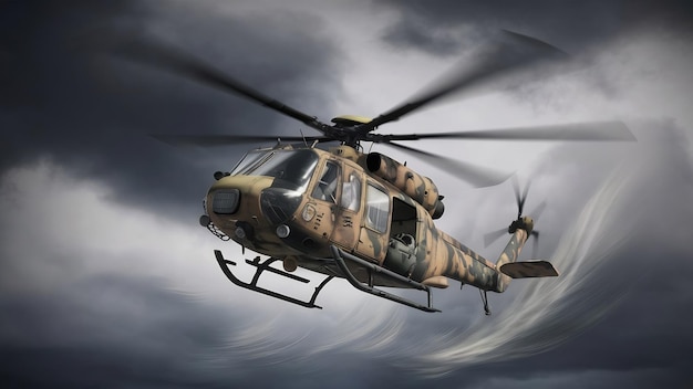 Military helicopter render 3d illustration