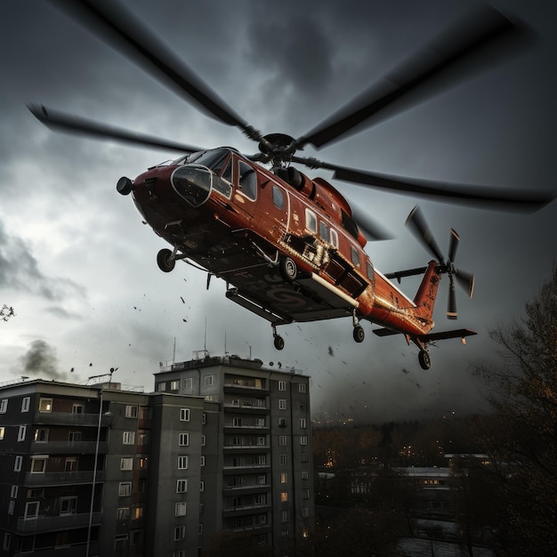 Military Helicopter UH60AL Black Hawk flying in action