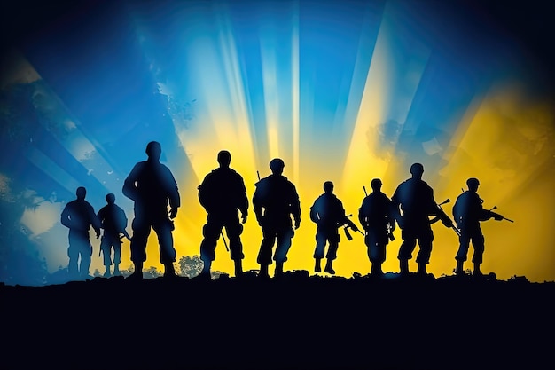 Military Heroes in Sunrise Generative AI