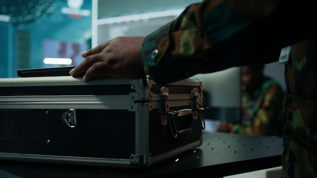 military it expert ensures monitoring room by collecting real time surveillance