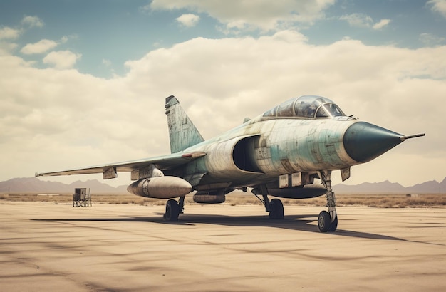 a military jet on a runway