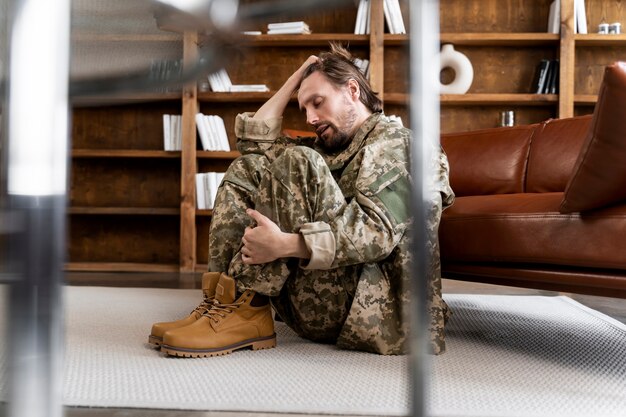 Military man suffering from ptsd