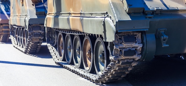 Military parade in Athens Greece tank detail