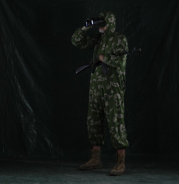 military paratrooper on a green background