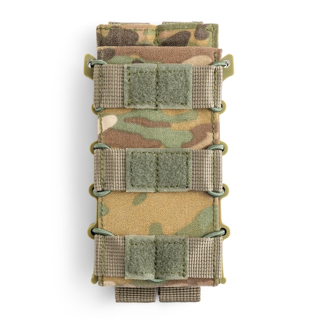 Military pouch for cartridges in multicam camouflage Bag for bullet magazines Top view