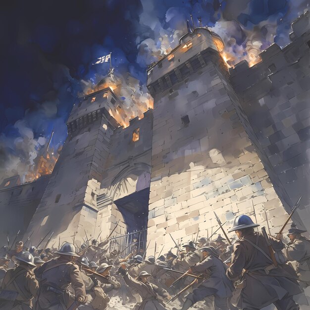 Military Siege of the Ancient Castle