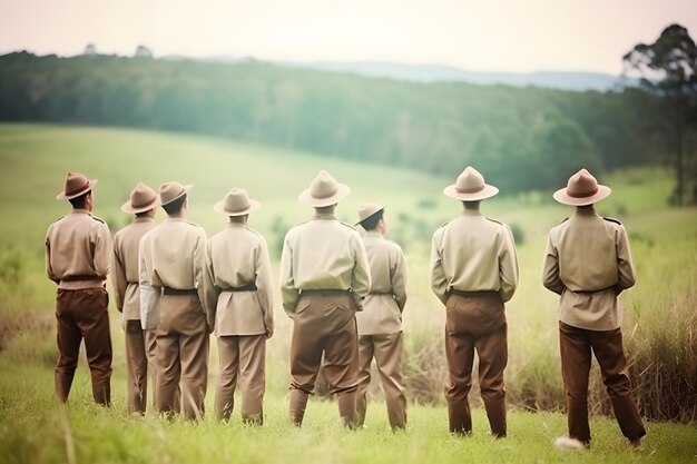 写真 戦場の兵士の会社 ニューラルネットワークaiが生成された