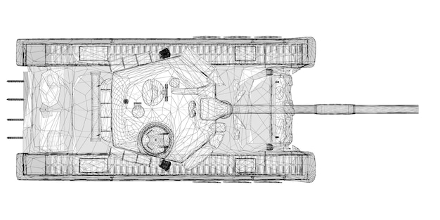 軍用戦車モデル、車体構造、ワイヤーモデル