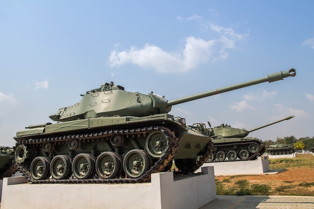 Military Tank in the museum under the open sky