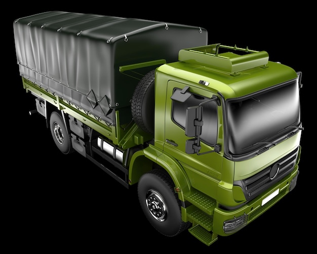 Military truck isolated on background 3d rendering\
illustration