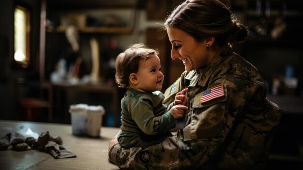 Фото Военнослужащая воссоединилась со своим ребенком