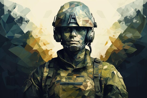 Militarystyle camouflage art for designers