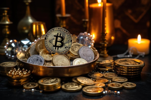 miljardair man krijgt bitcoin-munt voor het winkelen van generatieve AI